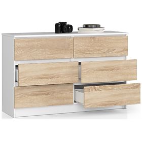 KOMMODE K120 6SZ CLP PK WEISS / SONOMA