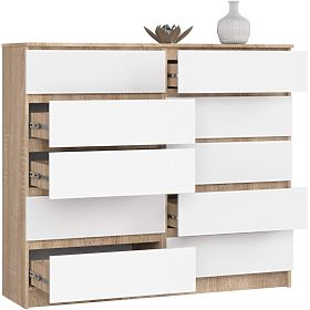 KOMMODE K140 10SZ CLP PK EICHE SONOMA / WEISS