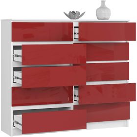 KOMMODE K140 10SZ CLP PK ROT HOCHGLANZ