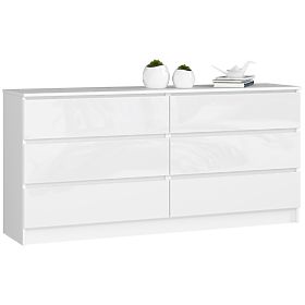 KOMMODE K160 6SZ CLP PK WEIß GLANZ