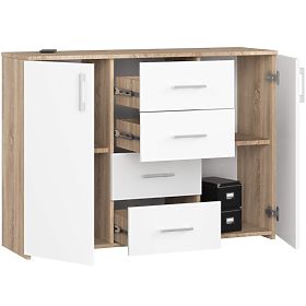 KOMMODE K45 PK EICHE SONOMA / WEISS