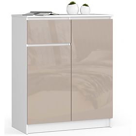KOMMODE K80 2D 1SZ CLP PK CAPPUCCINO HOCHGLANZ