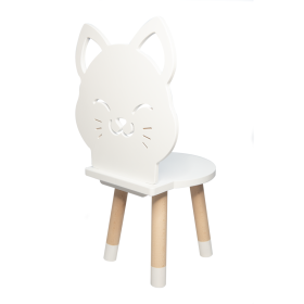 Kindertisch mit Stühlen - Katze - weiß, Ourbaby