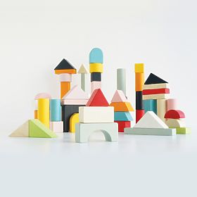 Le Toy Van Petilou Bunte Bausteine in Baumwolltasche 60 Stk.