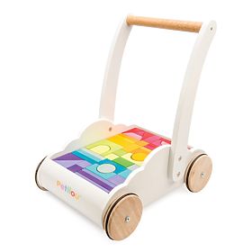 Le Toy Van Petilou Wagen mit Regenbogenbausteinen