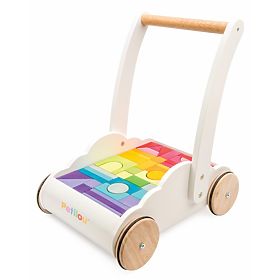 Le Toy Van Petilou Wagen mit Regenbogenbausteinen