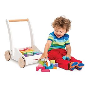 Le Toy Van Petilou Wagen mit Regenbogenbausteinen