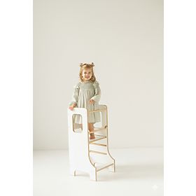 Lernturm SLIM M - weiß, baby wood