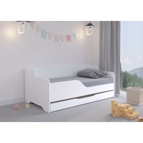 Kinderbett mit Rückwand LILU 160 x 80 cm - weiß