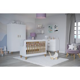 Babybett Gitterbett KUBI 120 x 60 cm - weiß, All Meble