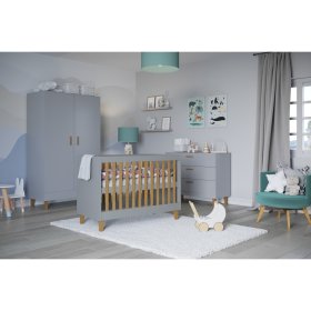 Babybett Gitterbett KUBI 120 x 60 cm - grau, All Meble