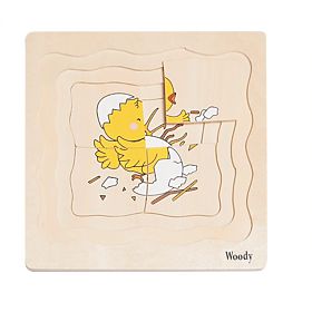 Mehrschichtiges Puzzle: Das Leben eines Huhns