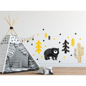 Dekoration  Wand Bär in wald gelb und schwarz, Mint Kitten
