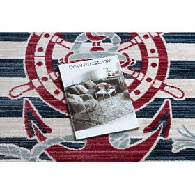 Moderner Kinderteppich TOYS 75324 KOTVA, unregelmäßige Form, creme, türkis, dunkelblau