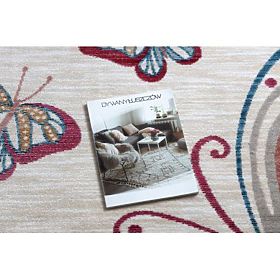 Moderner Kinderteppich TOYS 75326 SCHMETTERLING, unregelmäßige Form, creme, rot fuchsia, F.H.Kabis