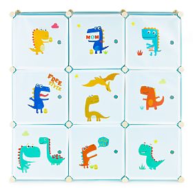 Modularer Kinderschrank mit 9 Regalen