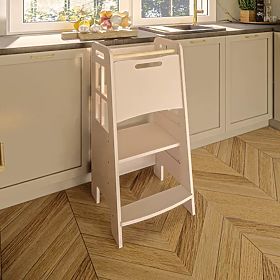 Montessori Holz-Lernturm - weiß