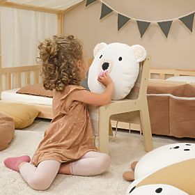 Musselin-Kissen Ourbaby Ø 35 cm Bär - ecru, Ourbaby®