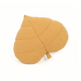 Musselin-Kissen Ourbaby 38x35 cm Blatt - Senfgelb, Ourbaby®