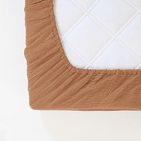Musselin-Spannbettlaken Ourbaby 160x80 cm - Toffee