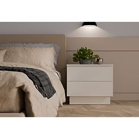 Nachttisch AMBER 2S mit 2 Schubladen für das Schlafzimmer KASCHMIR Beige