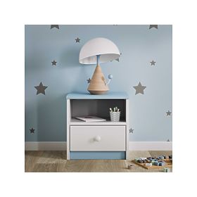Ourbaby Kinder Nachttisch - blau-weiß, Kocot Kids