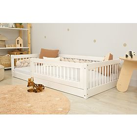 Niedriges Kinderbett Montessori Ourbaby Plus - weiß