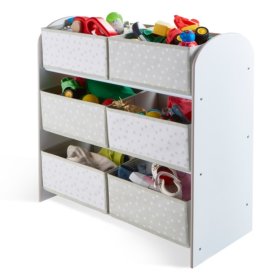 Spielzeug Organizer mit grauen und weißen Boxen, Moose Toys Ltd 