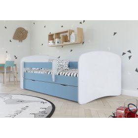 Kinderbett mit Barriere Ourbaby - blau-weiß, All Meble
