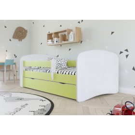 Kinderbett mit Barriere Ourbaby - grün-weiß