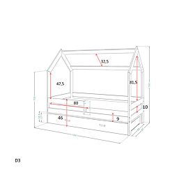 Hausbett Paula mit Rausfallschutz 160 x 80 cm - weiß, Magnat