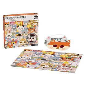 Petit Collage Puzzle Tiere 100 Teile mit 3D-Brille