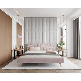 Gepolstertes Bett HEAVEN 120 x 200 cm - Puderrosa, FDM