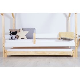 Ausziehbares Vario Beistellbett mit Schaumstoffmatratze - natur, Litdrew