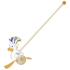 Regenbogenente Lou zum Schieben auf einem Stab, Goki