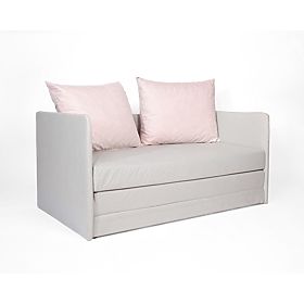 Schlafsofa Jack – Hellgrau / Purpurrosa