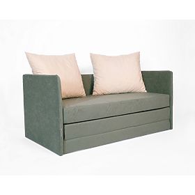 Schlafsofa Jack - dunkelgrün / beige
