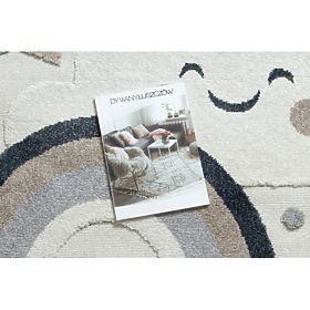 Runder Teppich YOYO EY78 weiß / beige - Wolke, Regenbogen, Punkte für Kinder, strukturell, sensorisc, F.H.Kabis