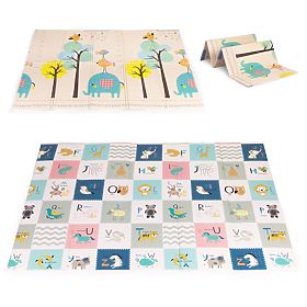 Schaumstoffmatte für Kinder 200x150 cm, beidseitig faltbar, Wachstumsskala, Alphabet ECOTOYS