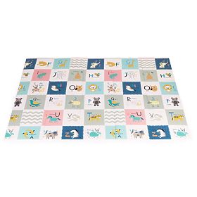 Schaumstoffmatte für Kinder 200x150 cm, beidseitig faltbar, Wachstumsskala, Alphabet ECOTOYS