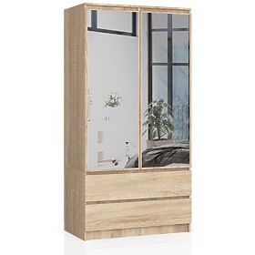 SCHRANK S90 2D 2SZ 2 SPIEGEL CLP PK SONOMA