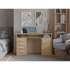 Schreibtisch ADA EICHE ARTISAN 125 cm 4 Schubladen Schrank Regale für Büro Zimmer für Laptop