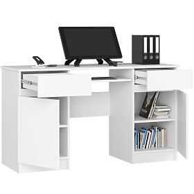 SCHREIBTISCH CLP A5 2D 2SZ WEISS