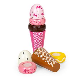 Set aus Holz-Eiscreme mit Klettverschluss für Kinder, 9 Teile ECOTOYS