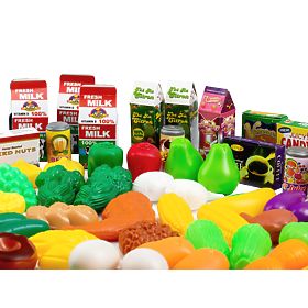 Set aus Lebensmitteln Gemüse Obst für die Küche 120 Stück