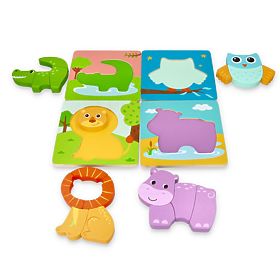Set aus vier Tierpuzzles