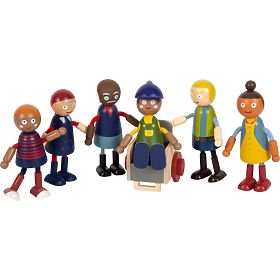 small foot Holzfiguren Familie mit Rollstuhl, small foot
