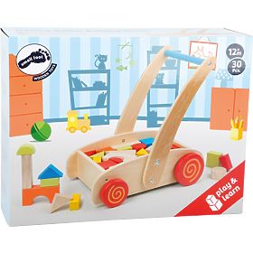 small foot Holzlauflernwagen mit Bauklötzen im Wagen