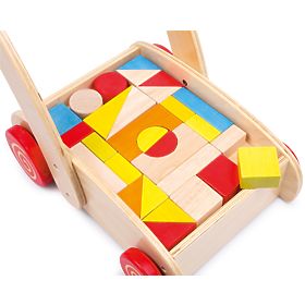small foot Holzlauflernwagen mit Bauklötzen im Wagen