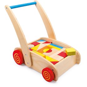 small foot Holzlauflernwagen mit Bauklötzen im Wagen